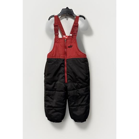 Puma Sport Lifestyle Snow Bib Overalls Toddler 18M Boy Girl Red Winter Jumpsuit - Picture 1 of 12